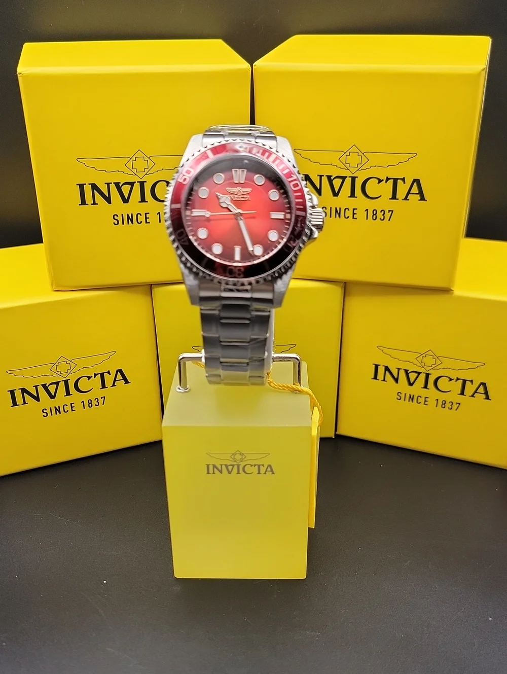 NEW ⌚️ Invicta Pro Diver Kromatyk Men's Watch - 43mm. Steel 50504 Sunray Red